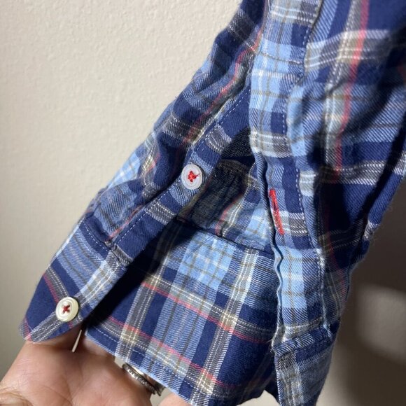 Untuckit Men's Blue Orange Plaid Lightweight Button-Up Shirt Large! - Picture 2 of 5